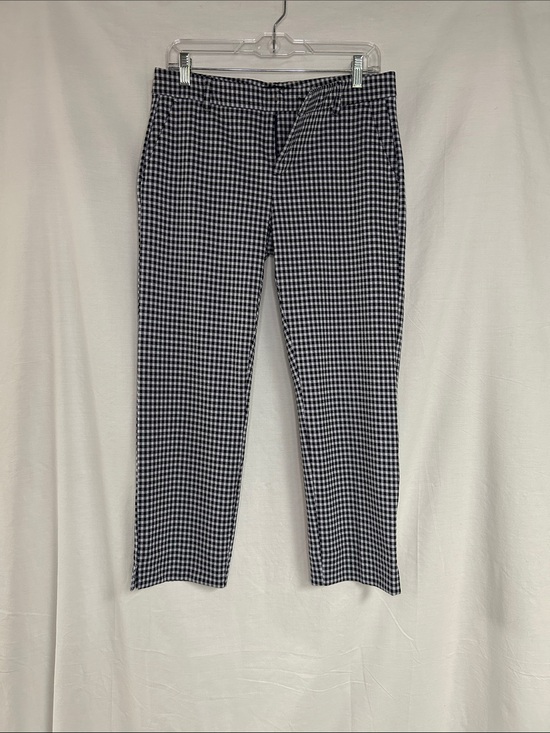 Liverpool Pants - Black and White Gingham Straight-Leg ankle Pants